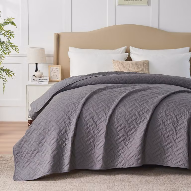 Elzusha - Plaid elegante color grigio, 240 x 260 cm