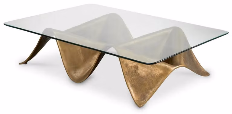 Casa Padrino Tavolino in alluminio Vintage Brass 140 cm