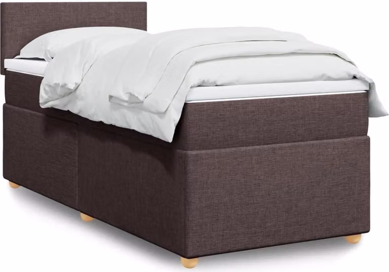 Maison Exclusive - Giroletto a Molle con Materasso Marrone Scuro 90x190cm Tessuto