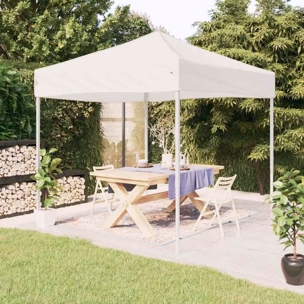vidaXL Tenda per Feste Pieghevole Bianca in Acciaio e Poliestere L/P: 2 x 2 m, H: 2,35 m