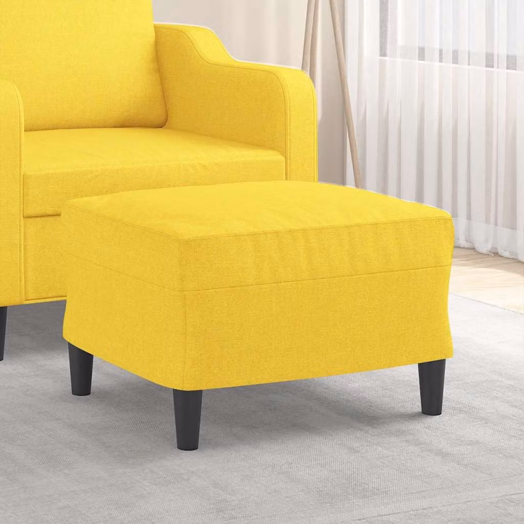 Poggiapiedi vidaXL in tessuto giallo moderno L: 60 cm, P: 50 cm, H: 41 cm