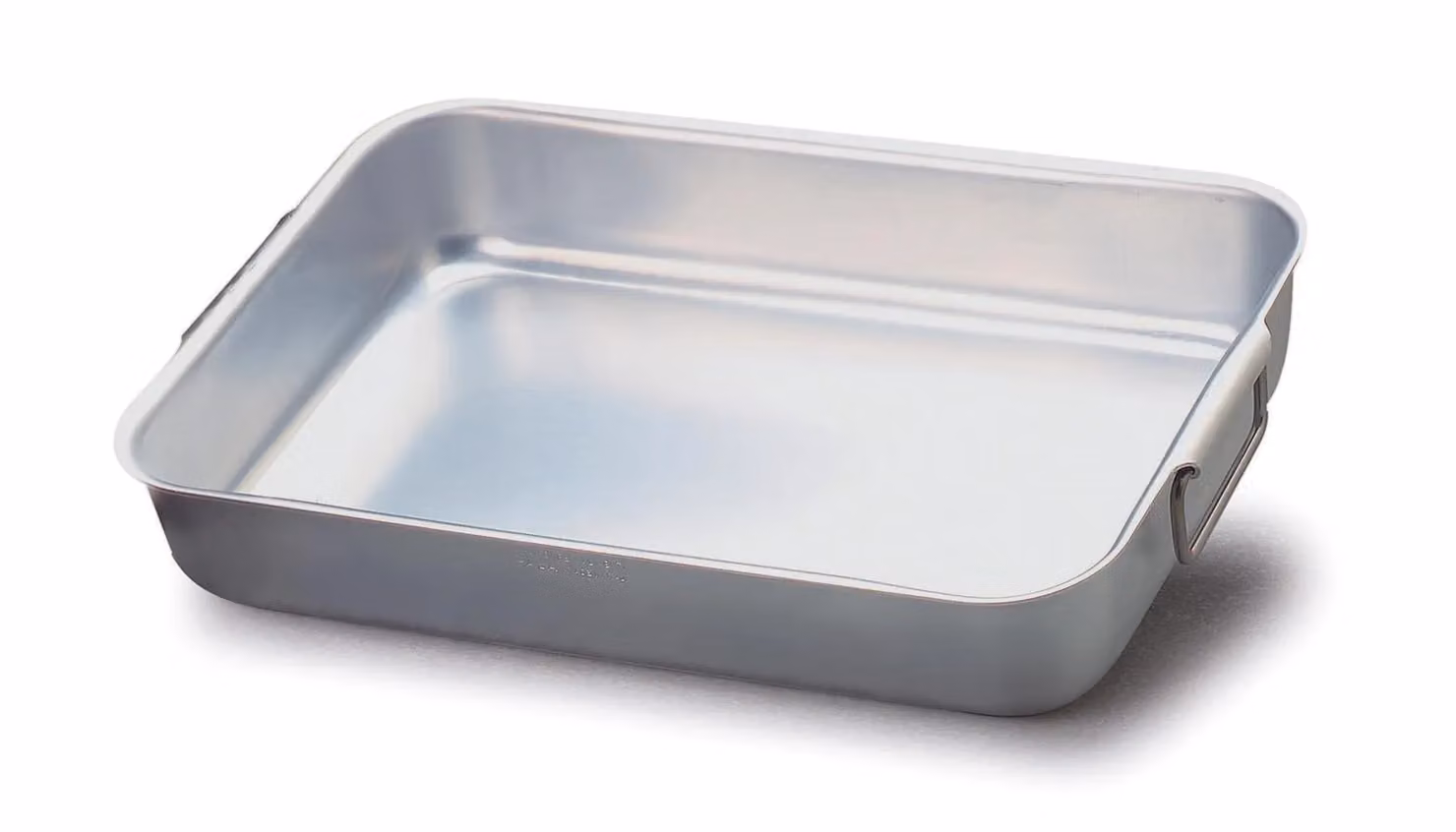 Rostiera rettangolare pesante in alluminio con maniglie mobili in acciaio Inox, dim.45x30cm