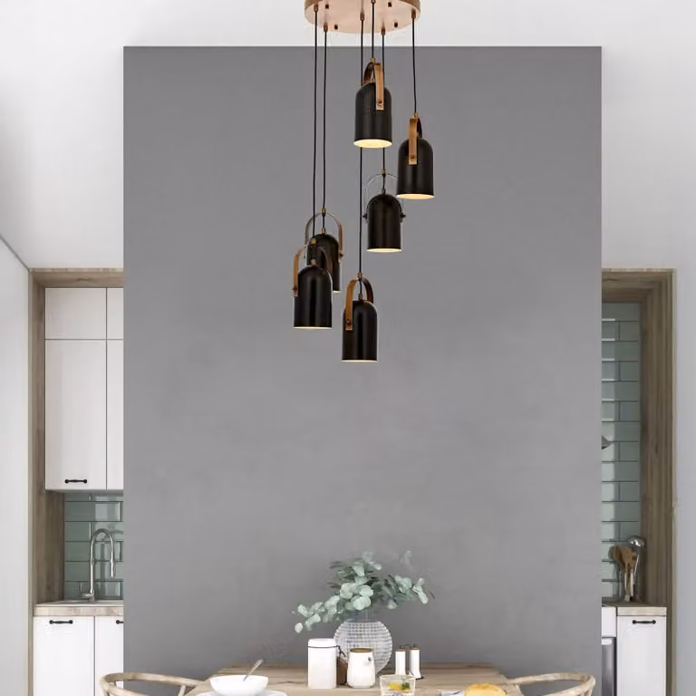 Lampada a sospensione Esra Avonni, dimmerabile, Nero, Soggiorno / Sala da pranzo, Metallo, Lampada a sospensione