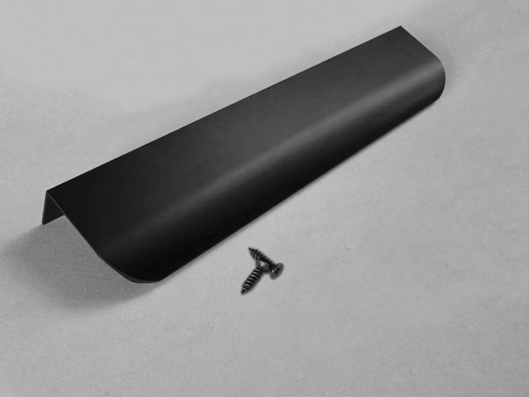 Set di 4 maniglie in profilo di alluminio per mobili (20x4x1,8 cm, nero)