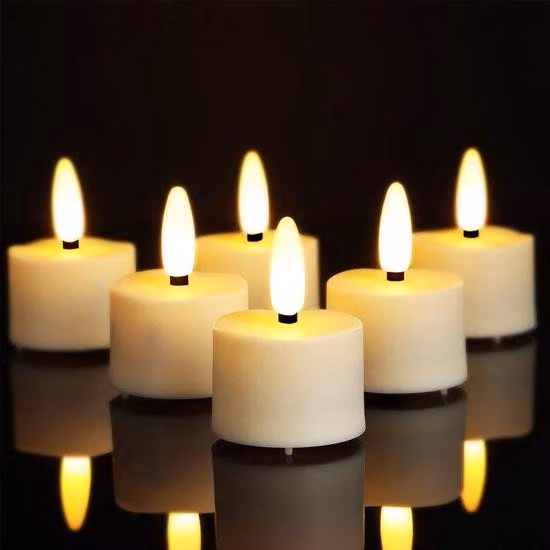 Luci LED ricaricabili con telecomando - Candele elettriche senza fiamma che simulano la luce tremolante, con timer - Ideali per Natale, albero di Natale, Pasqua, matrimoni, feste - Set da 6 pezzi
