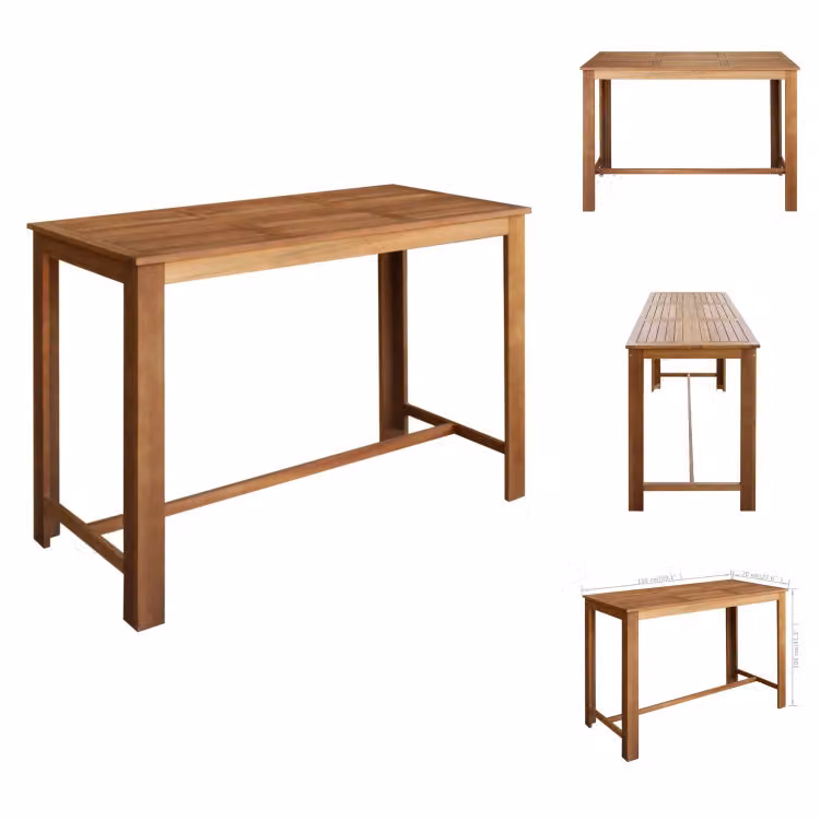 vidaXL Tavolo da bar in legno massiccio di acacia 150 x 70 x 105 cm - Tavoli da pranzo