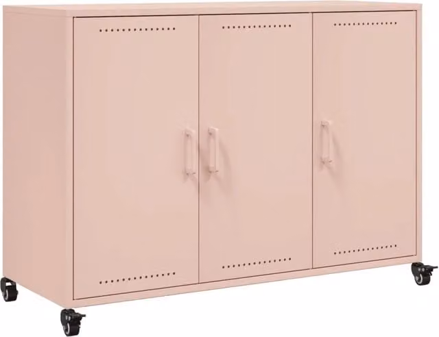 Credenza | Madia | Buffet da pranzo | Armadio da pranzo Rosa 100,5x39x72 cm in Acciaio