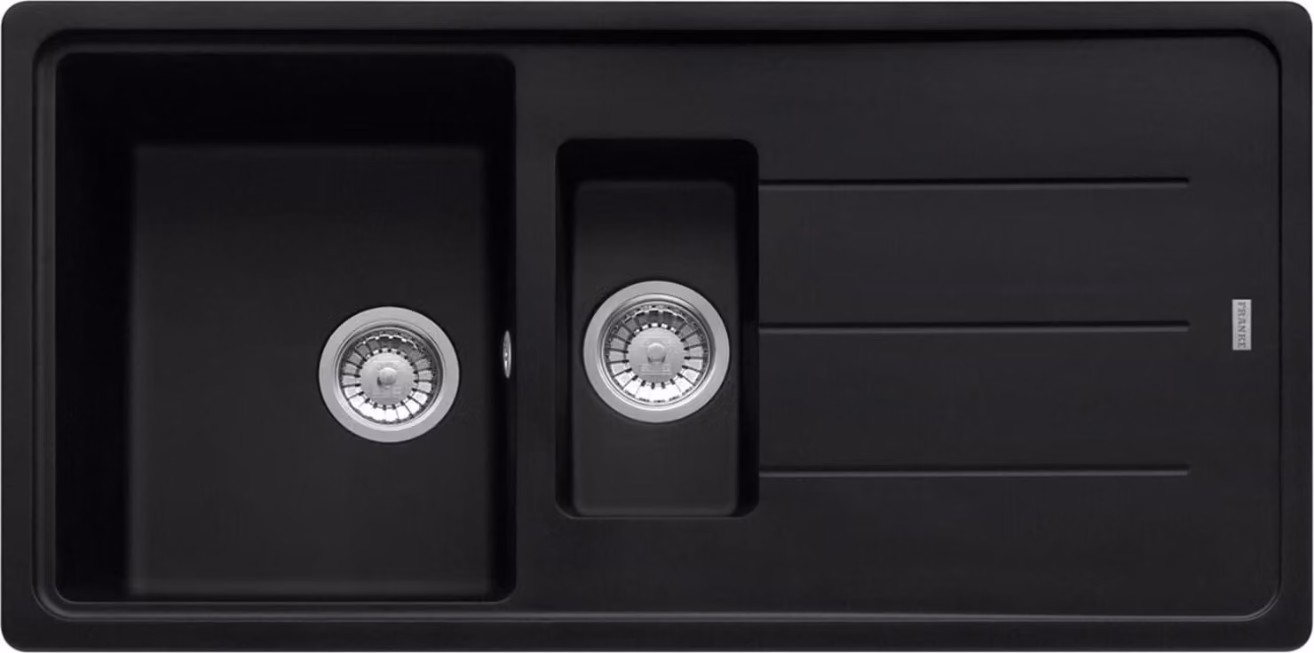 Lavello Franke BASIS BFG 651 in BLACK MATT con scolapiatti in acciaio inox / foro 950 x 480 mm