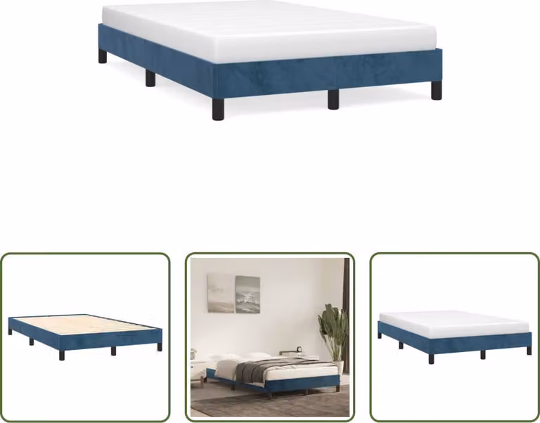 The Living Store rete blu scuro 120x190 cm in velluto