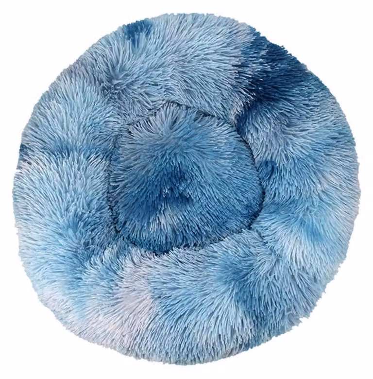 Cuccia per cani, cuccia per gatti, morbida, rotonda, in peluche, 100 cm, colore blu gioiello