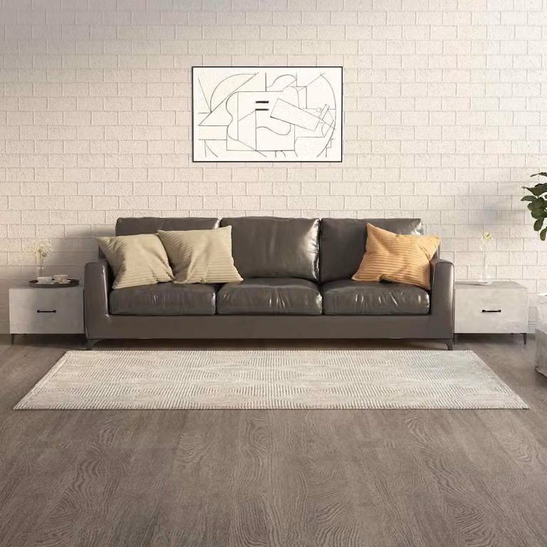 Set di 2 tavolini da salotto vidaXL in stile industriale con gambe in metallo e piano in grigio cemento, L/P/H: 50 x 50 x 40 cm