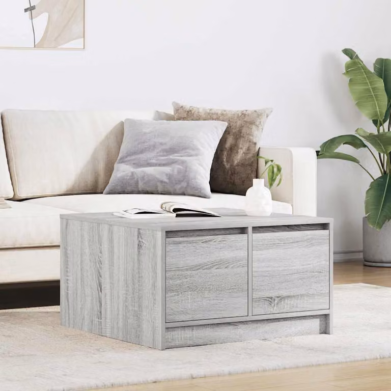 vidaXL Tavolino da Salotto con Cassetti Grigio Sonoma L: 70,5 cm, P: 70,5 cm, H: 40 cm
