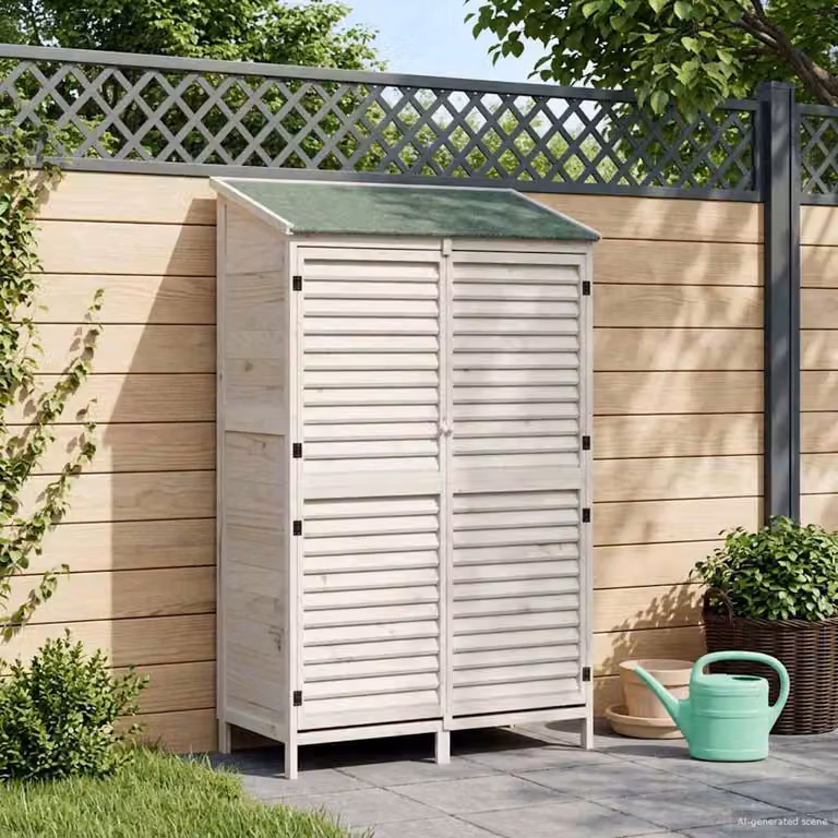 Capanno da giardino moderno vidaXL in legno bianco L: 106 cm, P: 56 cm, H: 176,5 cm