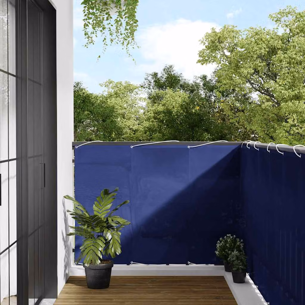 vidaXL Copertura per Balcone Blu in Poliestere e Alluminio L: 1000 cm, H: 120 cm