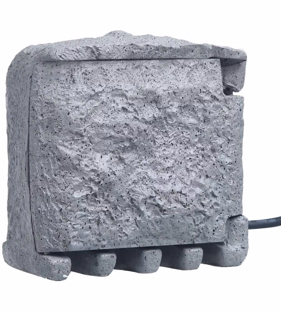 Presa Elettrica da Giardino 2 Spine con Timer Poliresina Grigia