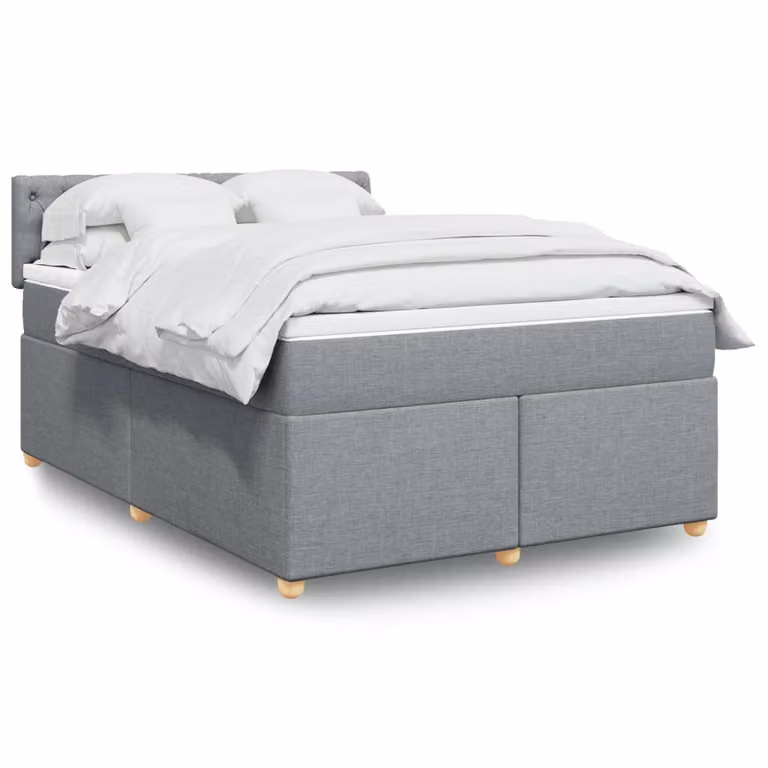 vidaXL Letto Ibrido con Materasso Grigio e Bianco L/P: 140 x 200 cm