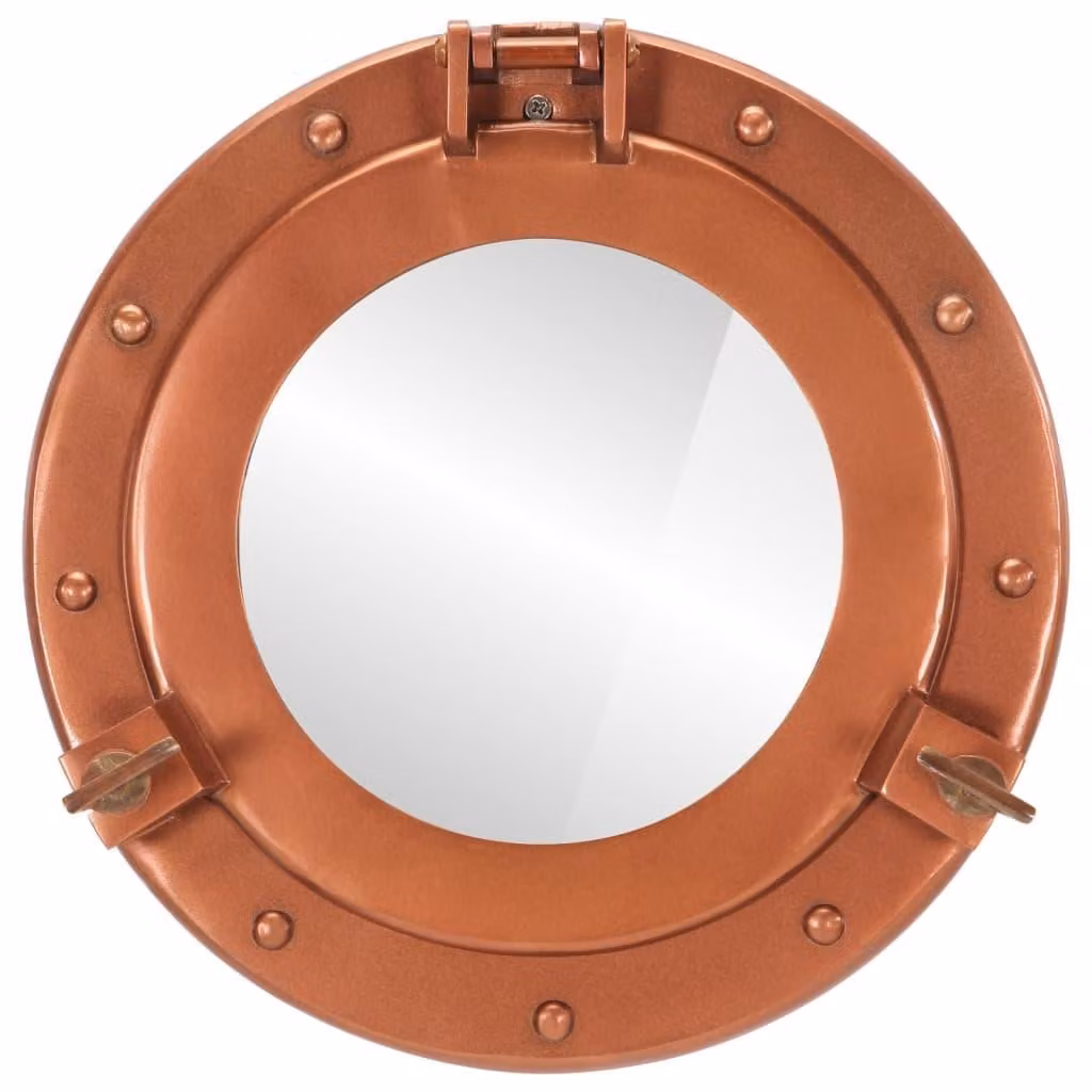 vidaXL Specchio oblò a parete Ø30 cm alluminio e vetro