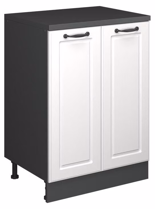 Mobile cucina sottotetto Vicco R-Line Bianco rustico 60 cm senza inclinazione con 2 ante, Model 61752
