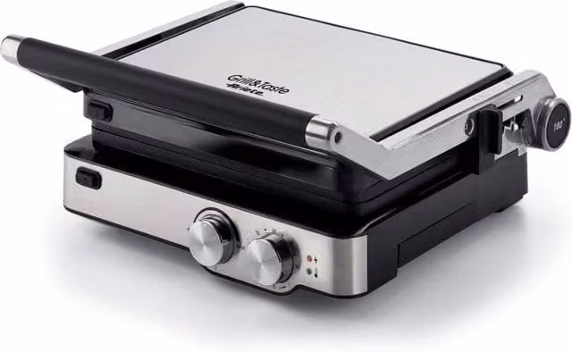 Griglia Elettrica Ariete in Acciaio Inox Silver con Piastre Removibili Lavabili in Lavastoviglie, Timer e 2000 Watt – 1