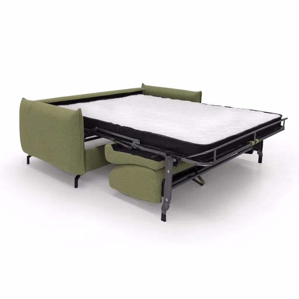 Divano letto Scarlet Divani.Store in tessuto misto cotone impermeabile verde L: 175 cm, Mat: 120 x 197 cm – 2