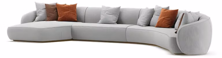 Elegantes weißes Stoff-Ecksofa modern und zeitgenössisch