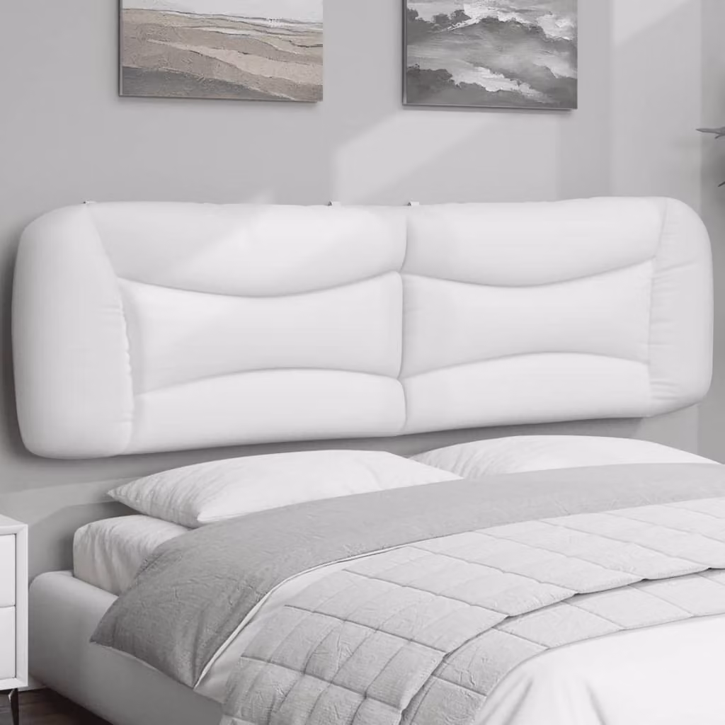 vidaXL Cuscino Testiera Hvar Bianco in Similpelle con Design a Righe e Montaggio a Parete L: 193 cm