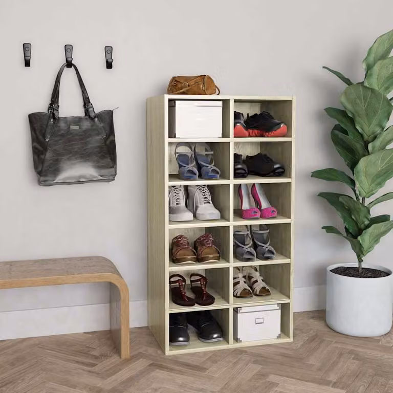 Scarpiera moderna vidaXL in legno Rovere Sonoma, L/P/H: 54 x 34 x 100,5 cm
