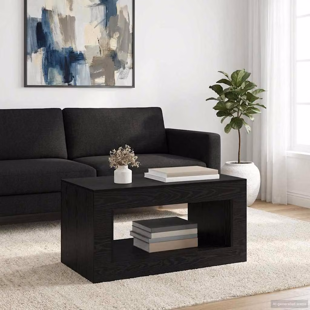 Scrivania moderna vidaXL in rovere e nero per ufficio o soggiorno