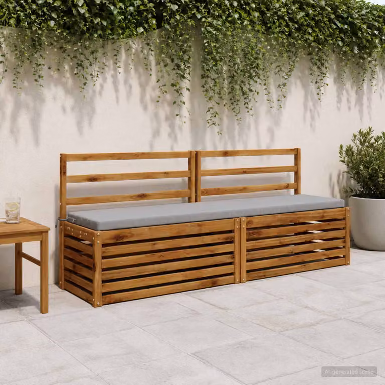 Cuscino per panchina vidaXL SOEST rettangolare in poliestere grigio con rivestimento rimovibile e resistenza ai raggi UV