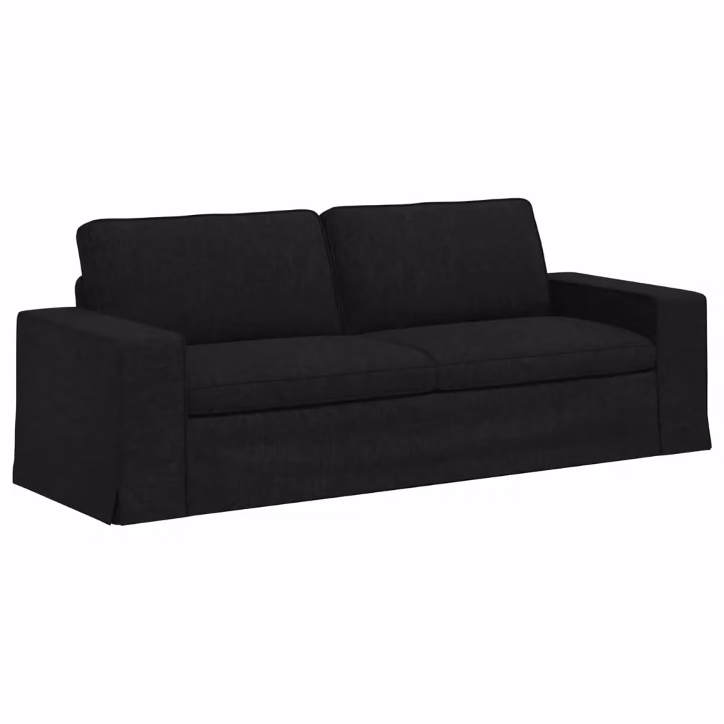 vidaXL Divano Moderno Nero in Tessuto con Struttura in Metallo L: 222 cm, P: 80 cm, H: 82 cm – 2