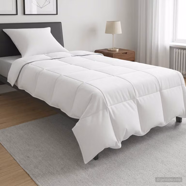 Set di 2 Piumoni Inverno vidaXL in Bambù e Microfibra, Bianco, L 155 x P 200 cm