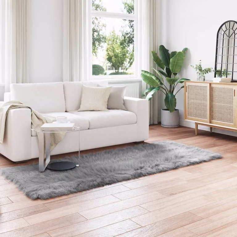 Tappeto moderno vidaXL in poliestere color grigio, L: 80 cm, P: 250 cm
