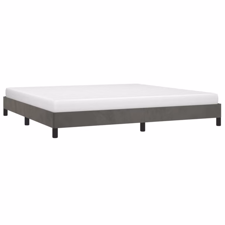 The Living Store Struttura letto grigio scuro 200x200 cm in velluto