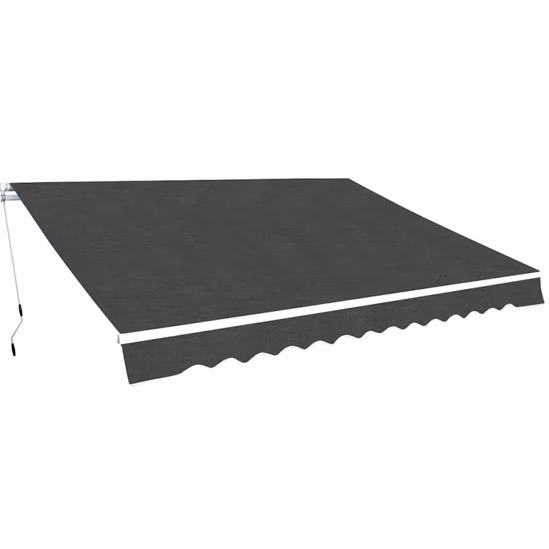 vidaXL Tenda da Sole Pieghevole Manuale con Manovella in Alluminio e Poliestere, Larghezza: 350 cm, Colore Antracite