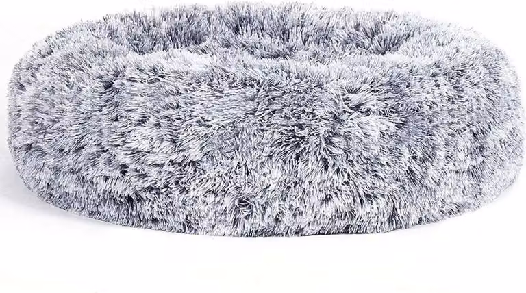 Lettino per cani Rootz Donut - Divanetto per animali domestici - Lettino in memory foam - Materiale morbido - Confortevole e resistente - 60 cm x 20 cm - Grigio