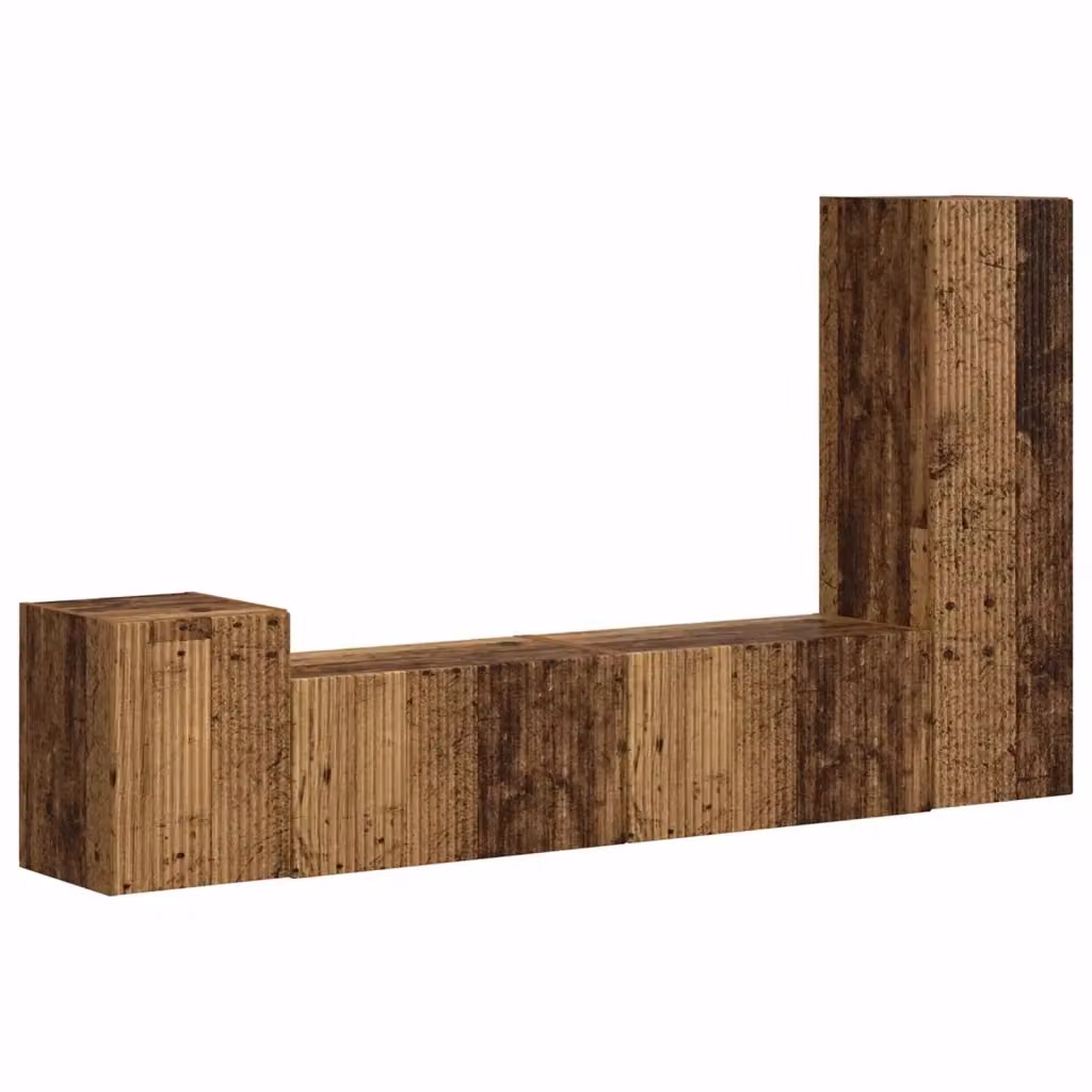 Set mobile TV moderno vidaXL in legno marrone da 4 pezzi per soggiorno – 2