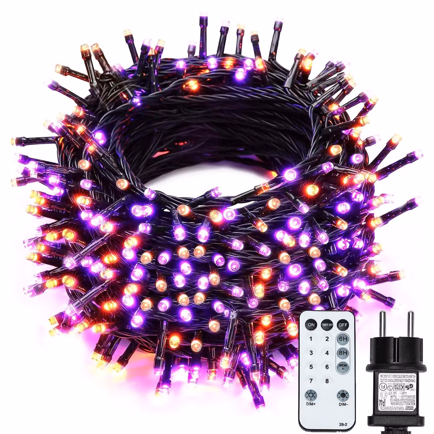 Catena luminosa LED da 30 metri per Halloween, con 300 LED, telecomando e timer