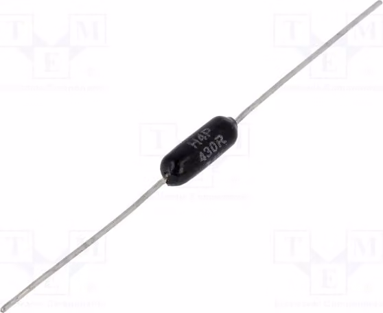 2x Resistenza: film metallico, tolleranza ±1%, 1W, 430Ω o H4P430RFZA, resistore, coefficiente di temperatura 100ppm/°C