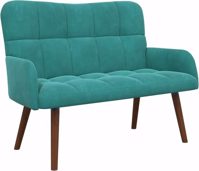 Divano | Divano da soggiorno | Sofa a Due Posti Turchese 115 x 61 x 87 cm Velluto