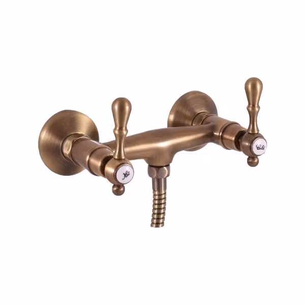 Slezák-RAV Miscelatore per doccia Slezák RAV Morava Retro MK480SM Colore: ottone vecchio, Dimensioni: 100 mm