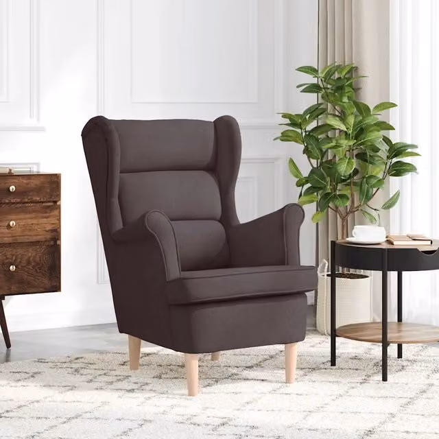 Poltrona-Divano Sedia-Poltroncina Marrone Scuro 74x84x100 cm in Tessuto