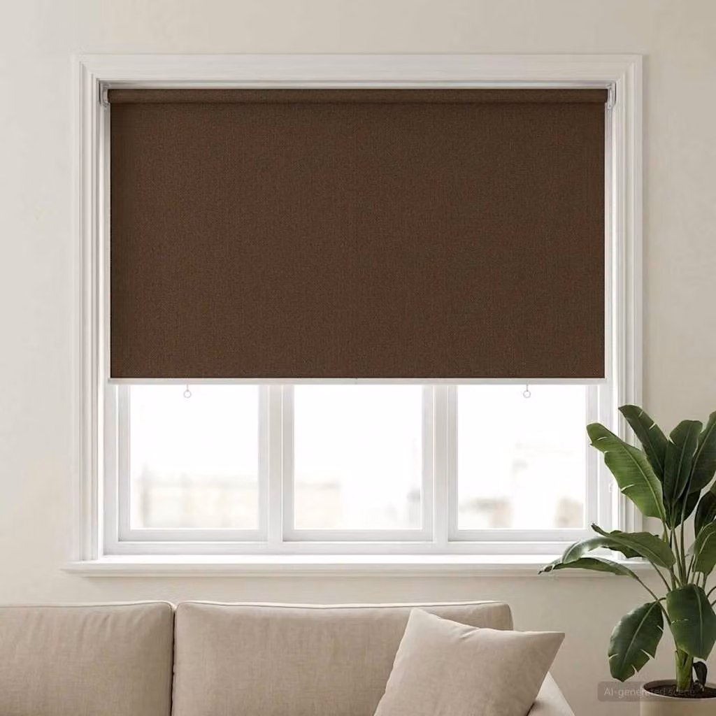 Tenda a rullo esterna vidaXL in HDPE marrone con blocco UV 90%, L 140 cm x H 140 cm