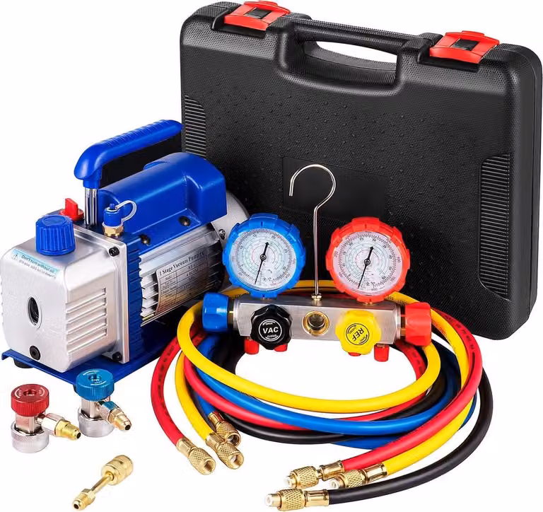 Set di manometri per pompa a vuoto AC 4,8 CFM 5PA Pompa a vuoto HVAC con scatola