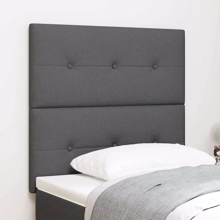 Testiera per letto vidaXL con illuminazione LED integrata e porte USB, Grigio scuro, Larghezza: 100 cm