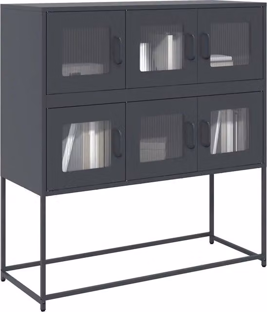Credenza-Buffet-Armadio da cucina Antracite 100,5x39x107 cm in Acciaio Laminato a Freddo 532367