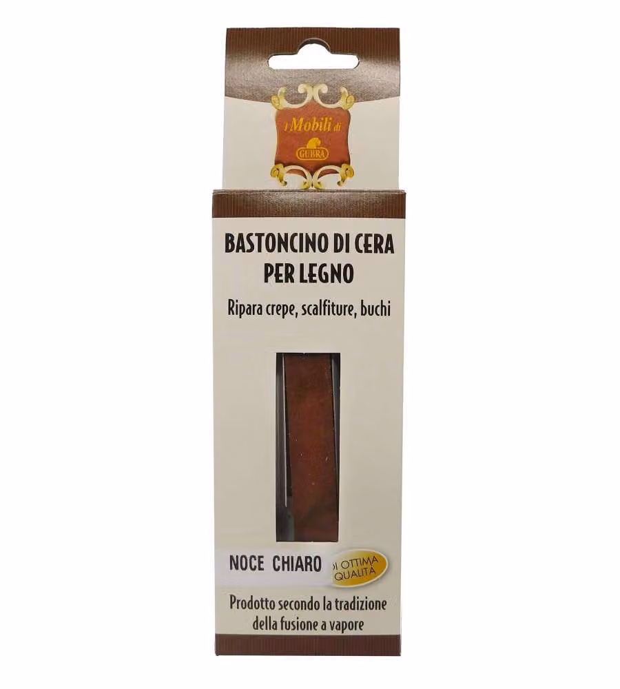 Gubra Bastoncini di Cera per Legno Noce Chiaro 20cm - Kit Riparazione Mobili