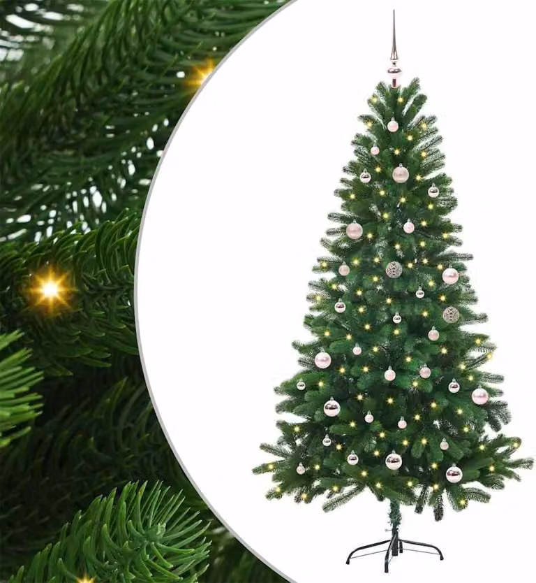 Albero di Natale con 150 LED con supporto Verde 150 cm PE